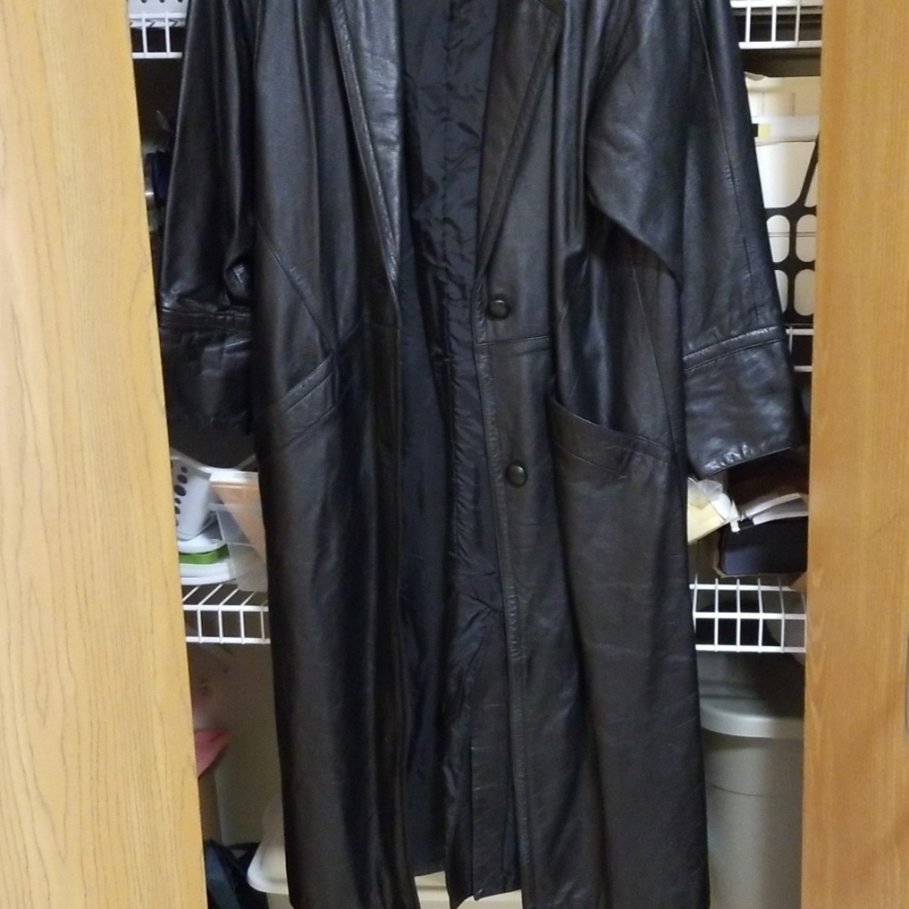 Ladies leather long coat